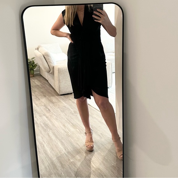 Max & Cleo Super Sexy Beautiful Little Black Dress Faux Wrap Body con Size S - Picture 5 of 10